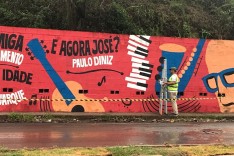 Projeto Arte no Muro, da Vale, colore a Avenida Ipiranga, em Itabira